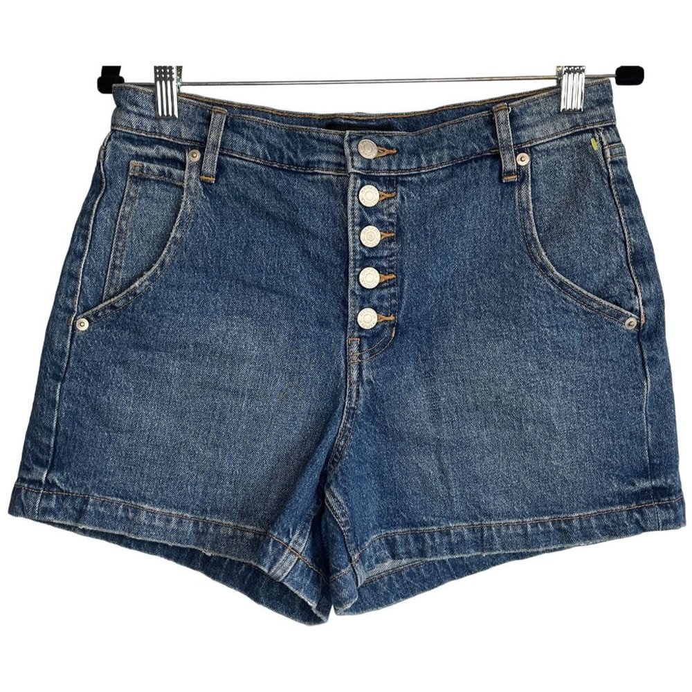 Banana Republic Button Fly High Rise Denim/Jean Shorts Medium Wash Womens 27/4